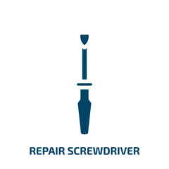 repair screwdriver vector icon. repair screwdriver, equipment, wrench filled icons from flat toolbox concept. Isolated black glyph icon, vector illustration symbol element for web design and mobile