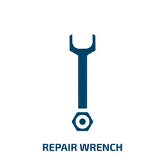 repair wrench vector icon. repair wrench, repair, wrench filled icons from flat toolbox concept. Isolated black glyph icon, vector illustration symbol element for web design and mobile apps