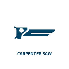 carpenter saw vector icon. carpenter saw, carpenter, work filled icons from flat toolbox concept. Isolated black glyph icon, vector illustration symbol element for web design and mobile apps