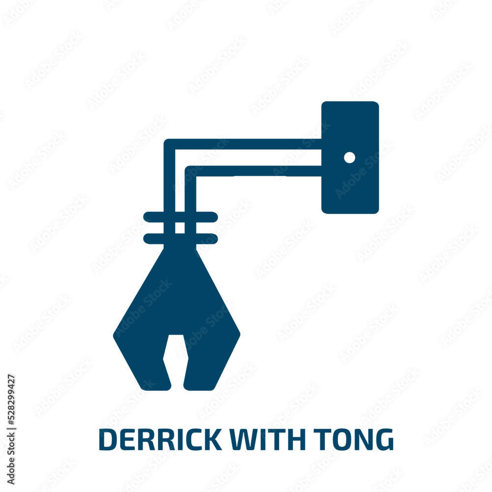 Poster derrick with tong vector icon. derrick with tong, big, tong filled icons from flat constructicons co