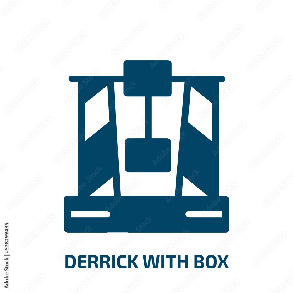 Poster derrick with box vector icon. derrick with box, box, derrick filled icons from flat constructicons c