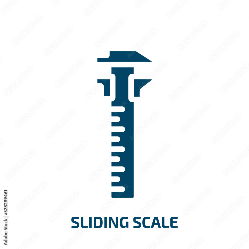 Poster sliding scale vector icon. sliding scale, engineering, tool filled icons from flat tools and machine