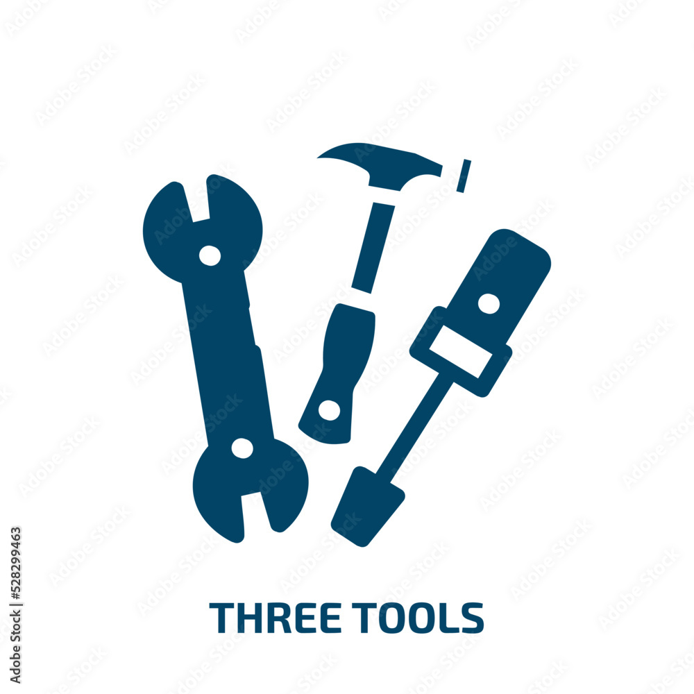 Aufkleber three tools vector icon. three tools, three, tool filled icons from flat constructicons concept. iso