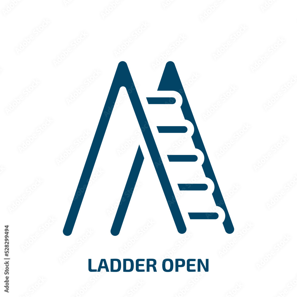 Poster ladder open vector icon. ladder open, ladder, open filled icons from flat tools and machinery concep