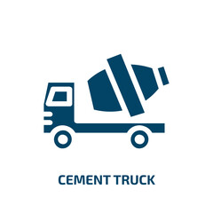 cement truck vector icon. cement truck, truck, car filled icons from flat constructicons concept. Isolated black glyph icon, vector illustration symbol element for web design and mobile apps