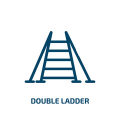 double ladder vector icon. double ladder, double, ladder filled icons from flat constructicons concept. Isolated black glyph icon, vector illustration symbol element for web design and mobile apps