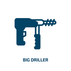 big driller vector icon. big driller, vector, graphic filled icons from flat tools and machinery concept. Isolated black glyph icon, vector illustration symbol element for web design and mobile apps
