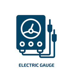 electric gauge vector icon. electric gauge, gauge, electric filled icons from flat tools and machinery concept. Isolated black glyph icon, vector illustration symbol element for web design and mobile