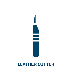 leather cutter vector icon. leather cutter, leather, cutter filled icons from flat cutting tool concept. Isolated black glyph icon, vector illustration symbol element for web design and mobile apps