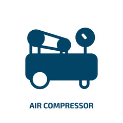 air compressor vector icon. air compressor, equipment, compressor filled icons from flat construction tools concept. Isolated black glyph icon, vector illustration symbol element for web design and