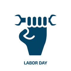 labor day vector icon. labor day, america, freedom filled icons from flat labor day elements concept. Isolated black glyph icon, vector illustration symbol element for web design and mobile apps