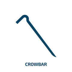 crowbar vector icon. crowbar, fire, grenade filled icons from flat tools concept. Isolated black glyph icon, vector illustration symbol element for web design and mobile apps