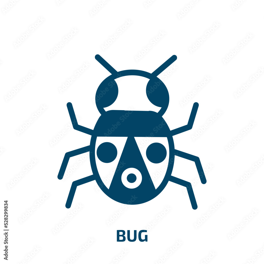 Poster bug vector icon. bug, collection, software filled icons from flat concept. isolated black glyph icon