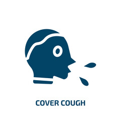 Fototapeta premium cover cough vector icon. cover cough, virus, cover filled icons from flat concept. Isolated black glyph icon, vector illustration symbol element for web design and mobile apps