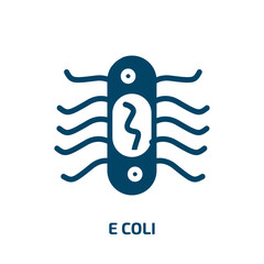 e coli vector icon. e coli, bacteria, disease filled icons from flat concept. Isolated black glyph icon, vector illustration symbol element for web design and mobile apps