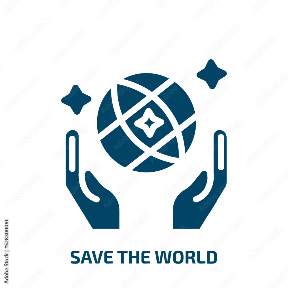 Poster save the world vector icon. save the world, world, global filled icons from flat concept. isolated b