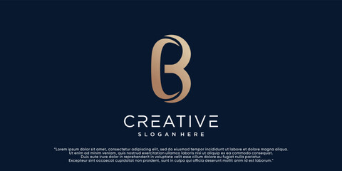 Creative monogram initial letter b logo design template with unique concept Premium Vector