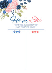 a voting card. Воу or girl. cast your vote below. What will baby be?	