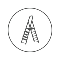 Aluminium werner high stepladder icon | Circle version icon |