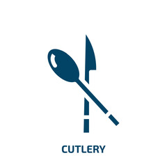 cutlery vector icon. cutlery, lunch, eat filled icons from flat concept. Isolated black glyph icon, vector illustration symbol element for web design and mobile apps