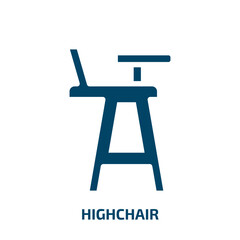 Fototapeta premium highchair vector icon. highchair, stool, furniture filled icons from flat kindergarten concept. Isolated black glyph icon, vector illustration symbol element for web design and mobile apps
