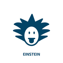 einstein vector icon. einstein, school, scientist filled icons from flat science concept. Isolated black glyph icon, vector illustration symbol element for web design and mobile apps
