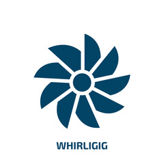 whirligig vector icon. whirligig, kid, child filled icons from flat kindergarten concept. Isolated black glyph icon, vector illustration symbol element for web design and mobile apps