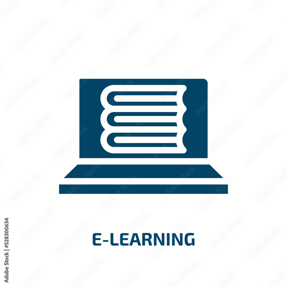 Poster e-learning vector icon. e-learning, education, internet filled icons from flat e learning concept. i