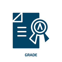 grade vector icon. grade, education, school filled icons from flat back to school concept. Isolated black glyph icon, vector illustration symbol element for web design and mobile apps
