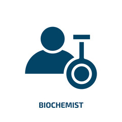 biochemist vector icon. biochemist, chemical, biotechnology filled icons from flat biochemistry concept. Isolated black glyph icon, vector illustration symbol element for web design and mobile apps