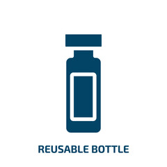 reusable bottle vector icon. reusable bottle, reusable, container filled icons from flat sports concept. Isolated black glyph icon, vector illustration symbol element for web design and mobile apps