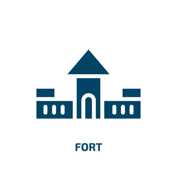fort vector icon. fort, architecture, city filled icons from flat literature concept. Isolated black glyph icon, vector illustration symbol element for web design and mobile apps