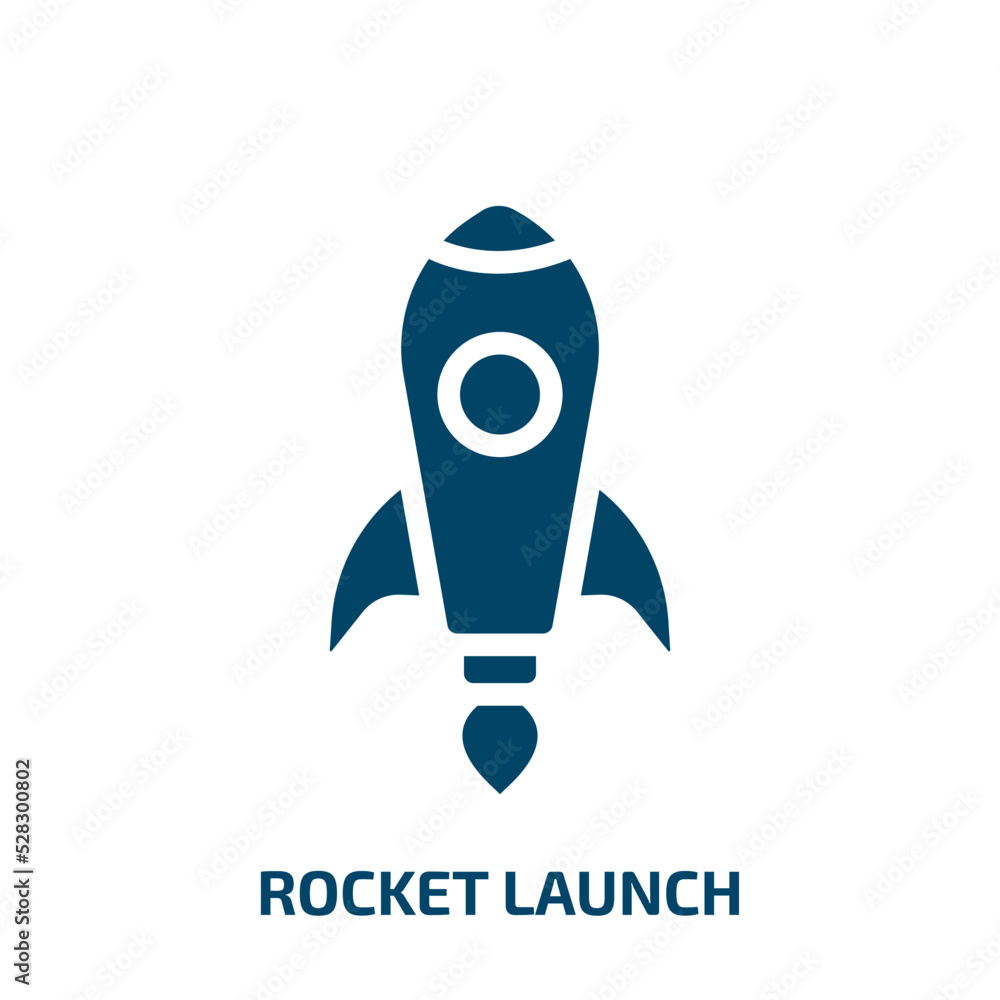 Poster rocket launch vector icon. rocket launch, rocket, space filled icons from flat science concept. isol