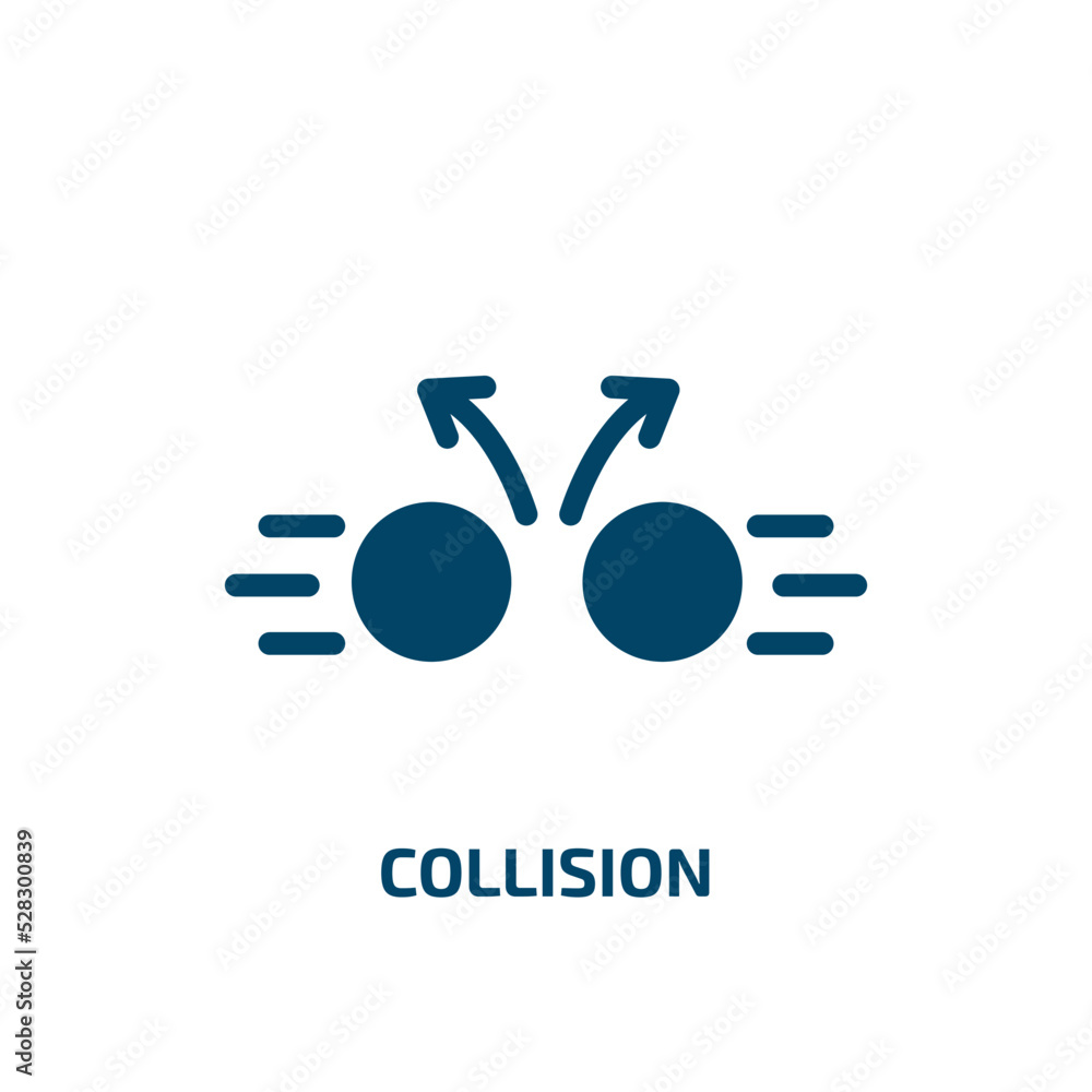 Poster collision vector icon. collision, crash, accident filled icons from flat physics concept. isolated b