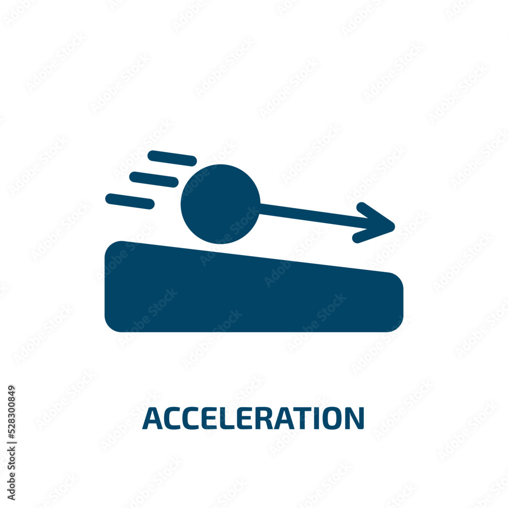 Poster acceleration vector icon. acceleration, arrow, speed filled icons from flat physics concept. isolate