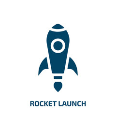 rocket launch vector icon. rocket launch, rocket, space filled icons from flat science concept. Isolated black glyph icon, vector illustration symbol element for web design and mobile apps