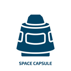 space capsule vector icon. space capsule, space, star filled icons from flat science concept. Isolated black glyph icon, vector illustration symbol element for web design and mobile apps
