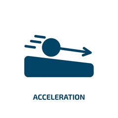 acceleration vector icon. acceleration, arrow, speed filled icons from flat physics concept. Isolated black glyph icon, vector illustration symbol element for web design and mobile apps