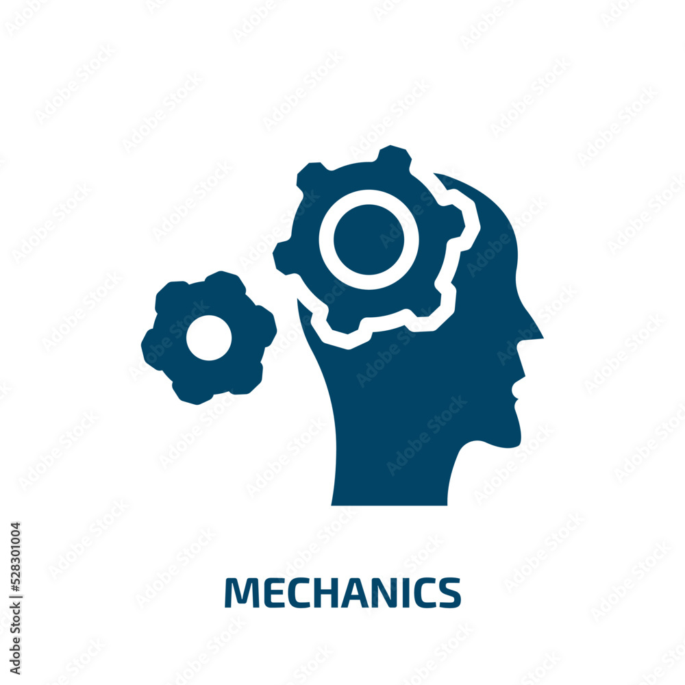 Poster mechanics vector icon. mechanics, engine, wheel filled icons from flat science concept. isolated bla