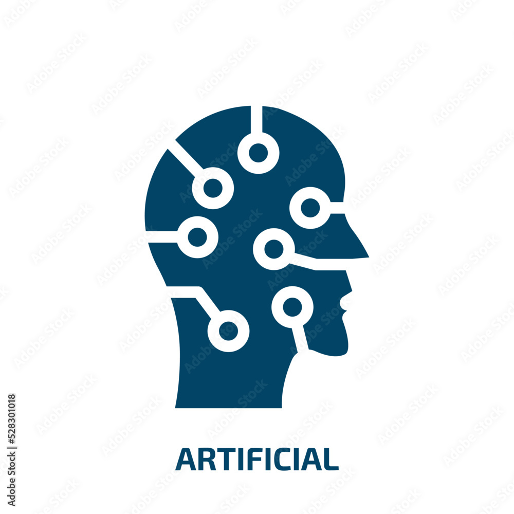 Poster artificial vector icon. artificial, intelligence, science filled icons from flat biochemistry concep