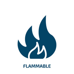 flammable vector icon. flammable, fire, flame filled icons from flat laboratory concept. Isolated black glyph icon, vector illustration symbol element for web design and mobile apps
