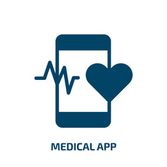 medical app vector icon. medical app, medical, health filled icons from flat healthy life concept. Isolated black glyph icon, vector illustration symbol element for web design and mobile apps