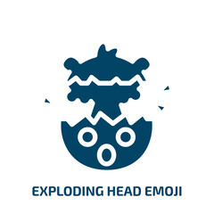 exploding head emoji vector icon. exploding head emoji, head, emoticon filled icons from flat emoji concept. Isolated black glyph icon, vector illustration symbol element for web design and mobile