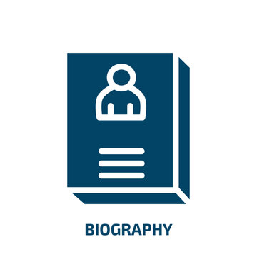 biography vector icon. biography, career, job filled icons from flat in the library concept. Isolated black glyph icon, vector illustration symbol element for web design and mobile apps