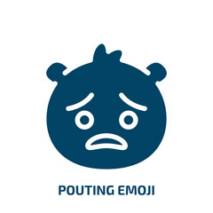 pouting emoji vector icon. pouting emoji, communication, facial filled icons from flat emoji concept. Isolated black glyph icon, vector illustration symbol element for web design and mobile apps