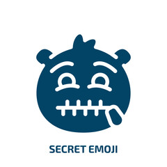 secret emoji vector icon. secret emoji, secret, face filled icons from flat emoji concept. Isolated black glyph icon, vector illustration symbol element for web design and mobile apps