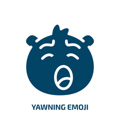 yawning emoji vector icon. yawning emoji, emoticon, face filled icons from flat emoji concept. Isolated black glyph icon, vector illustration symbol element for web design and mobile apps