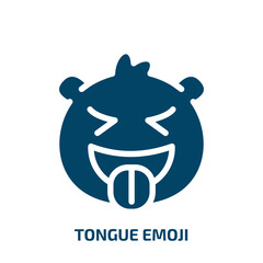 tongue emoji vector icon. tongue emoji, tongue, happy filled icons from flat emoji concept. Isolated black glyph icon, vector illustration symbol element for web design and mobile apps