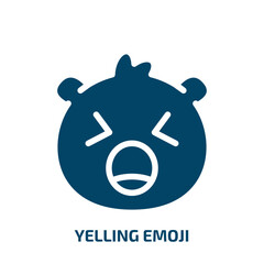 yelling emoji vector icon. yelling emoji, emoticon, funny filled icons from flat emoji concept. Isolated black glyph icon, vector illustration symbol element for web design and mobile apps