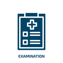 Obraz premium examination vector icon. examination, business, research filled icons from flat medical services concept. Isolated black glyph icon, vector illustration symbol element for web design and mobile apps